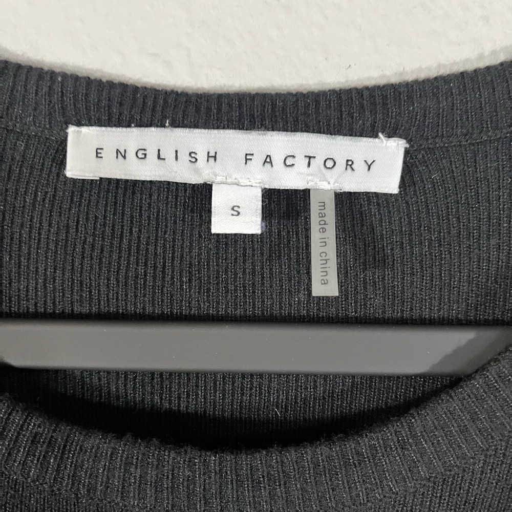 English Factory Black White Tiered Contemporary Mini Dress Size S quiet luxury - Picture 3 of 9